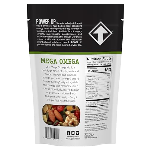 image for Power Up Trail Mix, Mega Omega Trail Mix, Non-GMO, Vegan, Gluten Free,