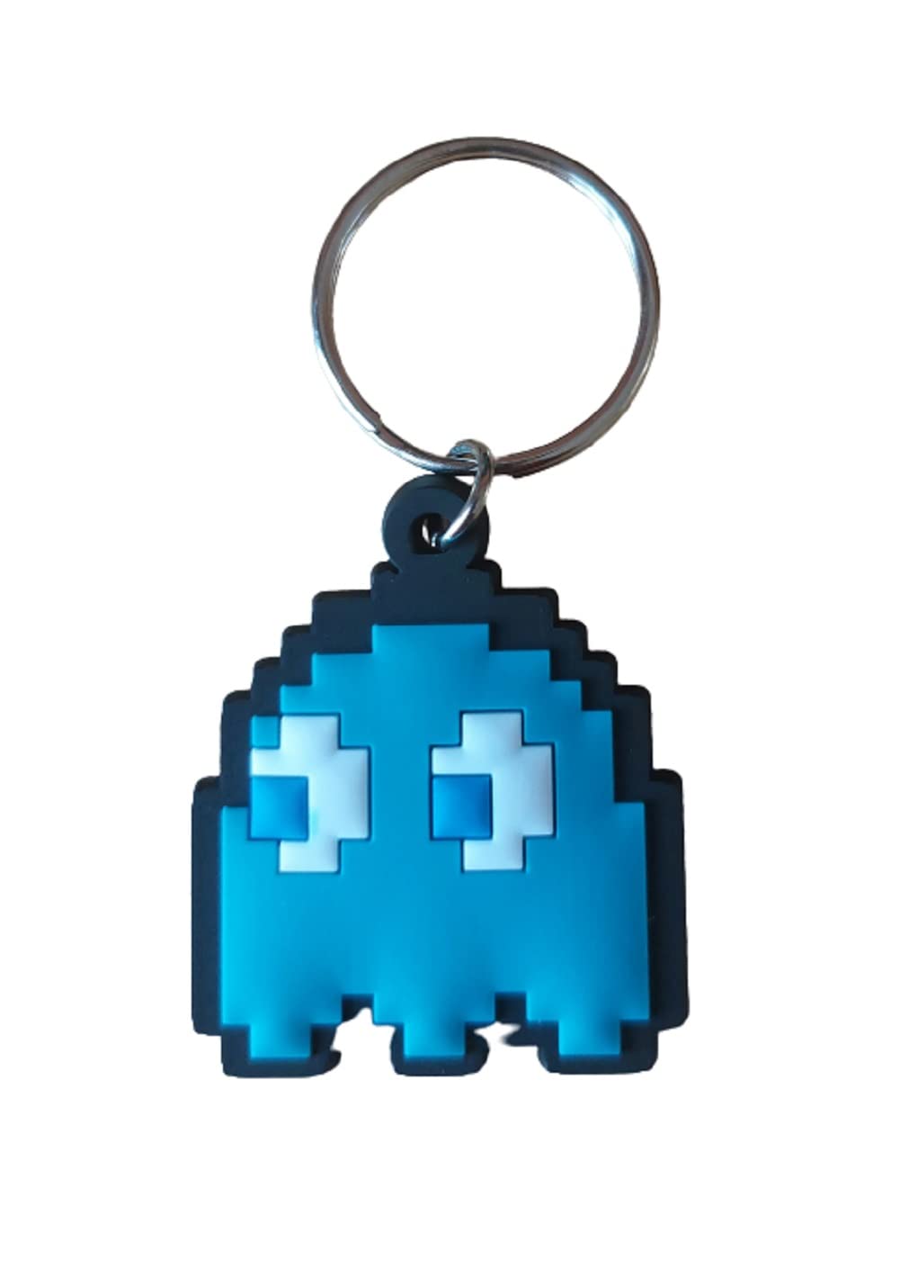 Pyramid International Pac-Man Rubber Keychain Inky Design Keyring zip Pull or Backpack Charm, Yellow, One Size