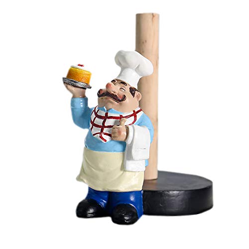 Kitchen Chef Decor Paper Towel Holder, Resin Crafts Display for Kitchen Cafe Western Restaurant Cake Shop Dessert Shop.