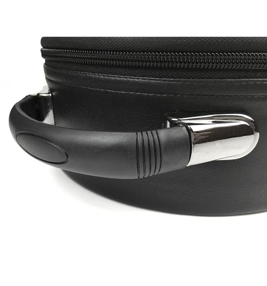 Generic Masonic regalia Knights Templar Hat/Cap Case black leather, big, Blue