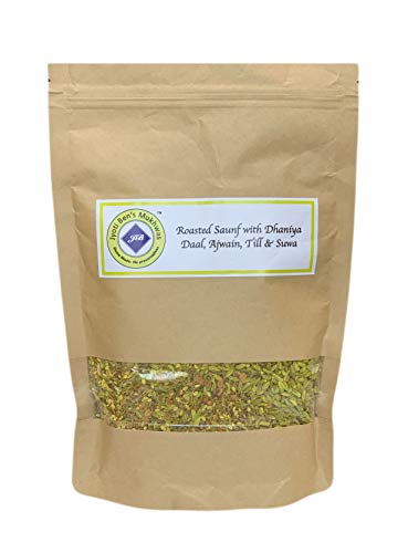 Jyoti Ben's Mukhwaas - Roasted Saunf with Dhaniya Daal, Ajwain, Till & Suwa |Premium Mukhwas|Digestive Mouth Freshener|After-Meal Snacks|100% Natural|Good For Digestion| FIbre Rich - 250 Gram