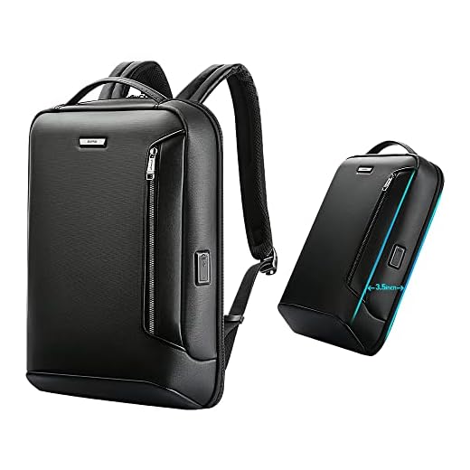 BOPAI Mochila Portatil 15.6 Pulgadas Mochila Fina Portatil Mochila Antirrobo Ultraligera Mochila de Daypacks Negocios Mochila Hombre, Negro