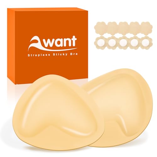 Awant Newest Ultra Boost Inserts Double-Sided Adhesive Pads Sticky Bikini Padding Inserts for Sports Bra Swimsuit Beige