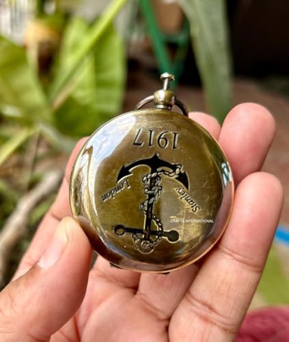 Brújula de bolsillo de latón estilo antiguo artesanal miniatura 4