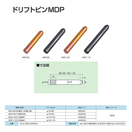 Amazon | 【代不】 【100本入】 ドリフトピンMDP MDP-118(120幅