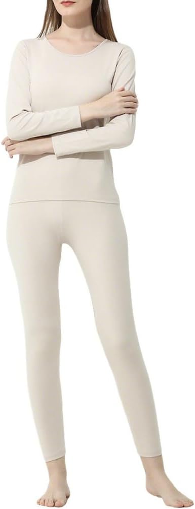 Women's Stretch Thermal Long Johns Underwear Set Casual Slim Fit Fall Winter Long Base Layer Top Bottom