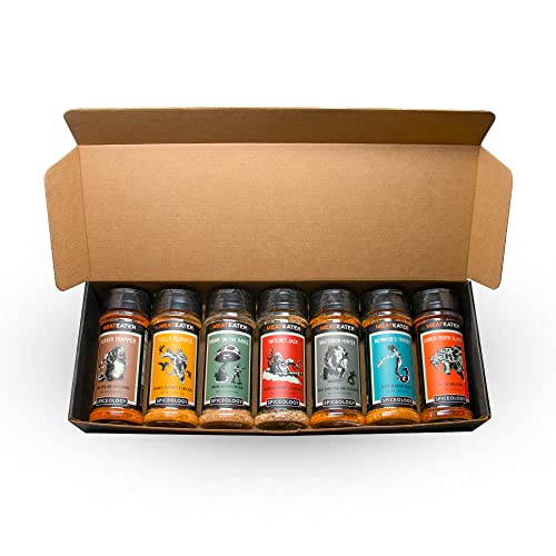 Spiceology & MeatEater - Charismatic Megaspices 7-Pack - Seasoning and Spice Blend Variety Pack for Beef, Pork, Poultry, Seafood and Game Meat
