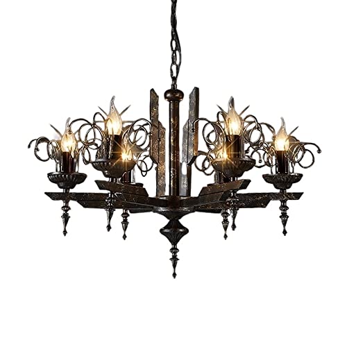 MIMMIC E14*6-Light Chandelier Warehouse Vintage Retro Wrought Iron Ceiling Pendant Light Industrial Steampunk Adjustable Hanging Lamp for Clothing Farm Pub Restaurant Bar Decor Lantern Durable steampunk buy now online MIMMIC E14*6-Light Chandelier Warehouse Vintage Retro Wrought Iron Ceiling Pendant Light Industrial Steampunk Adjustable Hanging Lamp for Clothing Farm Pub Restaurant Bar Decor Lantern Durable steampunk buy now online