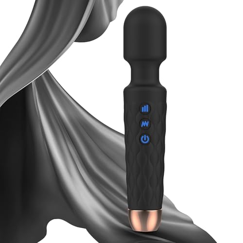 blankdict Personal Massager, Handheld Wireless Massager, Waterproof and Portable, 20 Speeds 8 Patterns Cordless Massagers for Neck, Back Pain, Leg and Hand Pain & Sports Recovery, Black