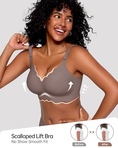 Image of Vertvie Jelly Bras for Women No Underwire Wireless Push Up Bra Full Coverage Bralettes Seamless Comfort Everyday Sports Bra