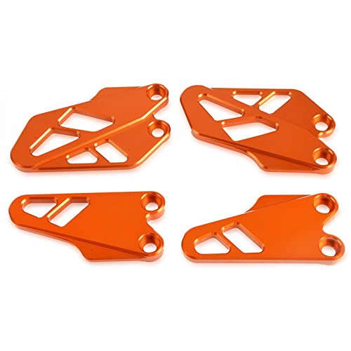 MZ-STORE Motorrad CNC Aluminium Vorne und Hinten Fußrastenschutz Fersenschutz für DUKE 125 250 390 2017 2018 2019-Orange