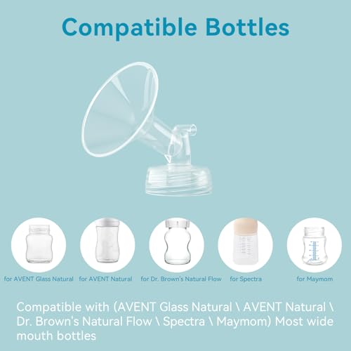 Image of Breast Pump Accessories Kit - 19mm Flange Set Compatible with Spectra S1 /S2 /Motif Luna, Includes Valves, Tubing & Backflow Protectors