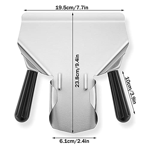 Qjfcare Stainless Steel French Fry Bagger Scoop With Dual Handle, Chip Popcorn Bagger Ice Candy Snacks Desserts Scooper With Removable Dual Handle - Right And Left Handle #TOP4