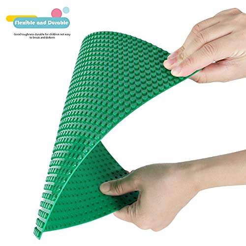 Image of 3 Classic Building Plates Compatible with the Classic, 1 Green Plate (25 x 25 cm) and 2 Stackable Base Plates (25 x 12.5 cm) for Building Towers and Multi-storey Buildings (3 Pieces)