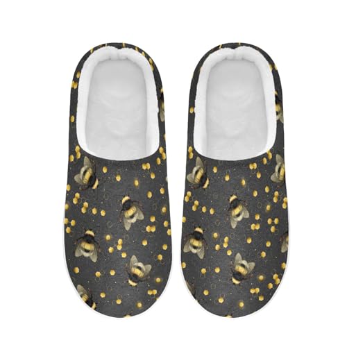 Bumblebee Slippers for Women and Men Fuzzy House Slippers Cozy Shoes