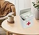 Medikamenten Aufbewahrung Medizin Box Metall, Erste Hilfe Kasten Koffer Schrank Arzneimittel Box Hausapotheke Medikamenten Organizer Für Arzneimittel Für Zu Hause Apothekenbox 23.5 x 18.5 x 18 cm Weiß