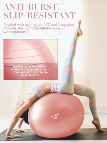 Yoga Ball for Exercise, Pilates Set, 4 Sizes Fitness Ball for Workout, Birthing, Pregnancy, Physical Therapy- Pump Included - Image 4