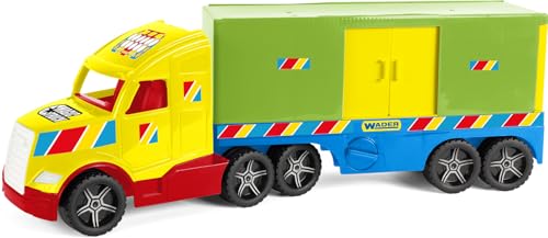Véhicule porte-conteneurs enfant Wader 36311, camion jouet 79 cm avec porte latérale mobile