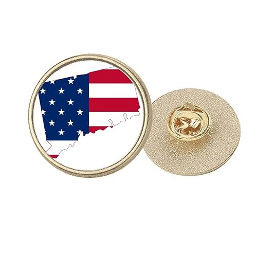 Broche ronde USA dorée Connectic un bijou de veste raffiné