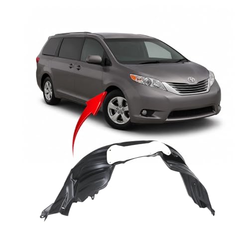 Image of FitParts Compatible with Toyota Sienna 2011-2014 Front Right Fender Liner | Passenger Side, Plastic, Ready to Install, OEM 5380508010, TO1249163