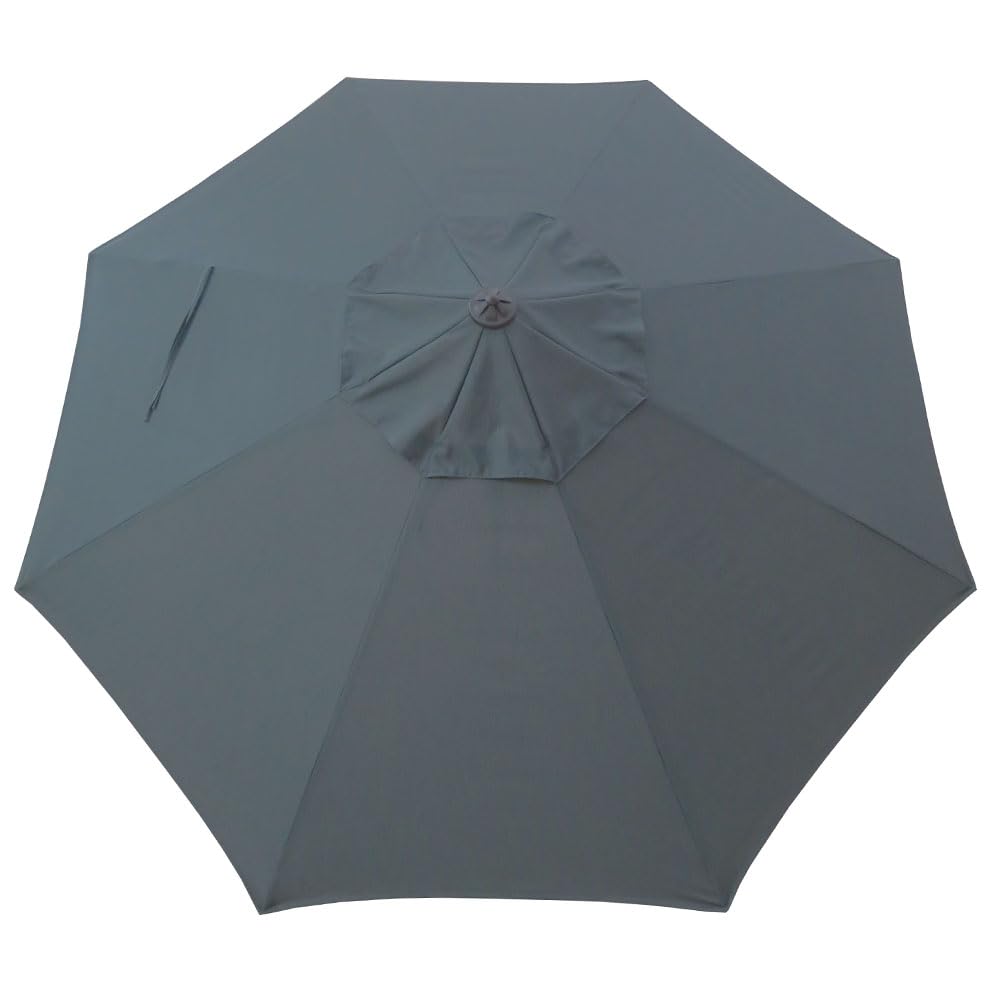 Bayside21 Umbrella Replacement Canopy, 9 feet 8 Ribs Outdoor Patio Umbrella Replacement Canopy for 9ft 8 Ribs Sun Protection UPF 50+ Replacement Umbrella, Anthracite(grey)
