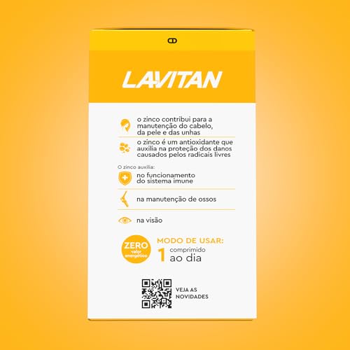 LAVITAN Zinco Quelato 29,59mg Com 30 Comprimidos Revestidos