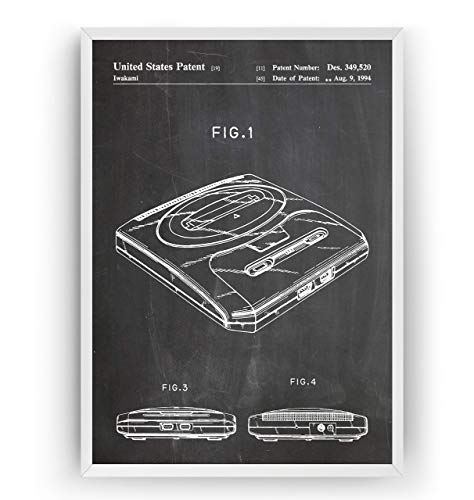 Mega Drive 2 1994 Poster de Patente - Patent Póster Con Diseños Patentes Decoracion de Hogar...