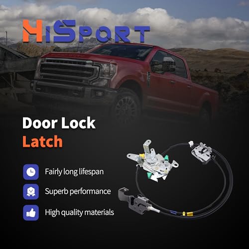 Image of HiSport AC3Z28264A01B Door Lock Latch Rear Left - Compatible with Ford F-250 Super Duty 2008-2016 F-350 Super Duty 2008-2016 - Replacement for AC3Z28264A01B