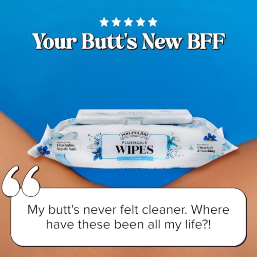 Image of Poo~Pourri Flushable Wipes Unscented 2-Pack (100 total), Septic Safe
