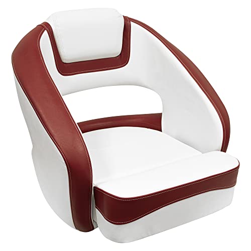 Wise 3335-0032 Hurley LE Bucket Seat with Flip Up Bolster, Brite White/Dark Red