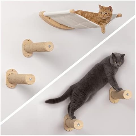 Cat Hammock Wall Mounted Cat Shelf with Two Steps - Extra Two Steps Pack Cat Wall Shelves Customize Your Wall Furniture Cover