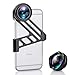Produktbild iPhone Camera Lens, 175 Degree Wide Angle Lens and 3X HD Telephoto Clip-On Cell Phone Camera Lens Kit for iPhone 6 6s (with Universal Clip for All Smartphones)  Black