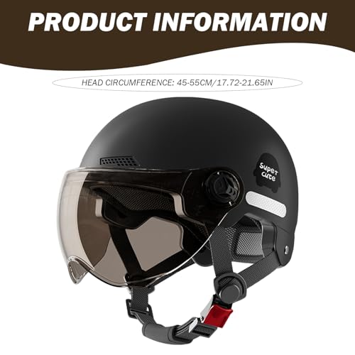 Casco de motocicleta retro con protección solar para rutas urbanas 5