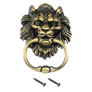 Quarkzman Löwenkopf Türklopfer Bronze Vintage
