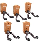 LEKATO Gitarren Wandhalterung 5 Stück Gitarrenhalter mit Hartholzbasis für Akustik- und E-Gitarre...