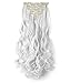Onedor 20" Curly Full Head Clip in Synthetic Hair Extensions 7pcs 140g (1001#- White)