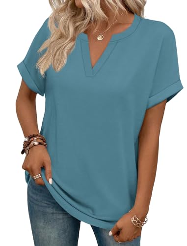 Image of WIHOLL Womens Blouses Spring Tops Short Sleeve Shirts Dressy Casual Summer Vacation Fashion Clothing 2026
