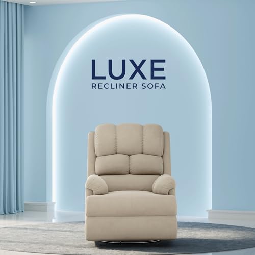 Image of The Sleep Company Luxe Motorised Recliner Sofa | Patented SmartGRID Technology | German Engineered Mechanism | 1 Seater - Superior Seat Comfort | Premium Upholstery | Beige | Free Installation