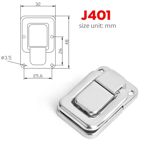 Loquet à ressort pour armoires J401 acier doux fermeture boîte et coffre - 3