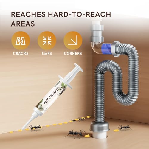 Image of Ant Gel Bait, 3 Tubes x 10g, Ready-to-Use Ant Killer Gel for Indoor and Outdoor Use, Ant Control for Home, Cracks & Crevices, Control of Most Major Ant Species