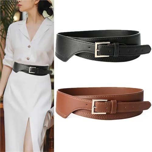 Belts for Women PU Leather Gold Square Pin Buckle Cummerbunds Body Corset Cummerbund Female Wide Soft Waistbands2