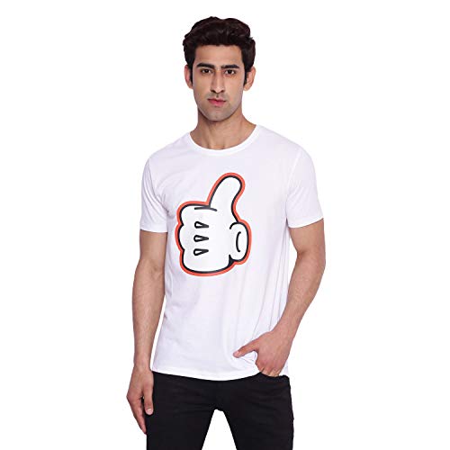 Image of Mickey Mouse Family by Wear Your Mind Men's Regular Fit Round Neck Short Sleeves Knitted T-Shirt