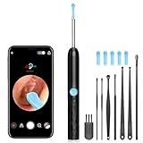 Ohrenschmalz Entferner Otoskop, Ohrenreiniger mit Kamera,1080P HD Ohrenreiniger, WiFi Ohrreiniger, IP67 Wasserdicht Otoskop für Erwachsene, Kinder und Haustier, Schwarz
