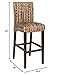 Best Choice Products Set of 2 Indoor Outdoor Hand Woven Water Hyacinth Abaca Banana Leaf Bar Stools w/Mahogany Wood Frame for Bar Height, High-Top Table, Brown