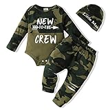 Renotemy Baby Boy Clothes Camo Newborn Boy Outfits Set New to The Crew Outfits Camouflage Baby Boy Clothes 0-3 Months Camo