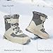 koppu Kids Snow Boots Winter Hook and Loop Waterproof Slip Resistant Fur Lined Insulated Mid Calf boys and girls Fashion Color Block shoes Toddler/Little Kid/Big Kid Toddle 10 grey