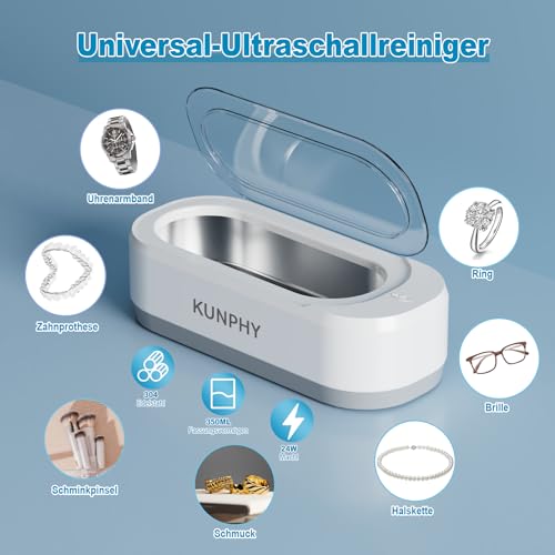 Ultraschallreinigungsgerät Brille, Ultraschallreiniger 350ml 46KHz, Ultraschallgerät Ultrasonic...