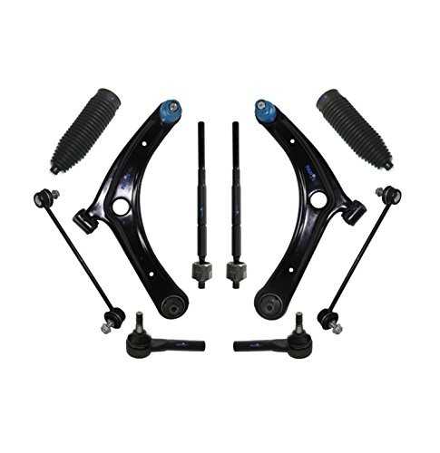 PartsW - 10 Pc Steering & Suspension Kit Inner & Outer Tie Rod Ends w/Bellow Boots Sway Bars Lower Control Arms & Ball Joints Fits Dodge Caliber/Jeep Compass/Jeep Patriot