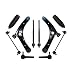 PartsW 10 Pc Front Suspension Kit for Dodge & Jeep/Caliber Compass Patriot/Inner & Outer Tie Rod End, Sway Bars, Lower Control Arms & Ball Joints, Rack and Pinion Bellow Boot