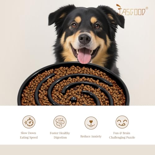 JASGOOD Slow Feeder Dogs Bowl for Large Medium Dogs,Anti-Gulping Pet Slower Food Feeding Bowls Stop Bloat,Preventing Choking - Image 7